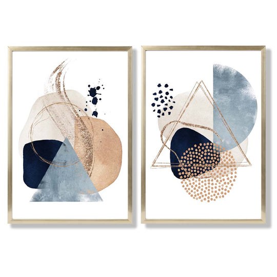 Taideprinttien Kehyssarja Sininen Beige 8