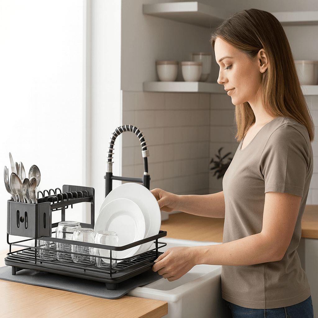 Taitettava Astiahylly Moderniin Keittiöön Minimalistinen Design 4