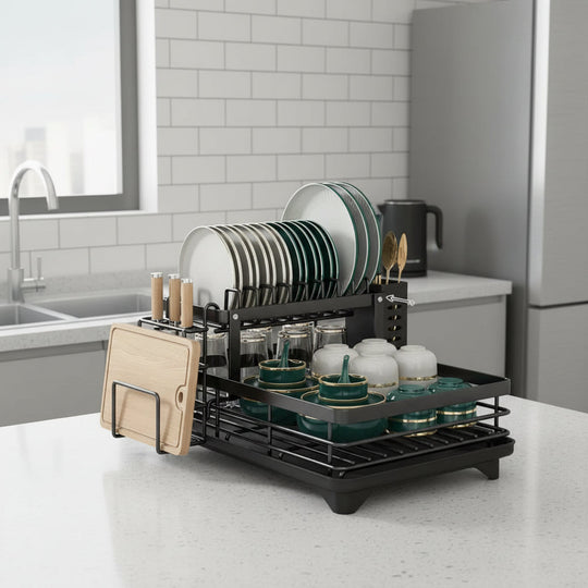 Taitettava Astiahylly Moderniin Keittiöön Minimalistinen Design 6