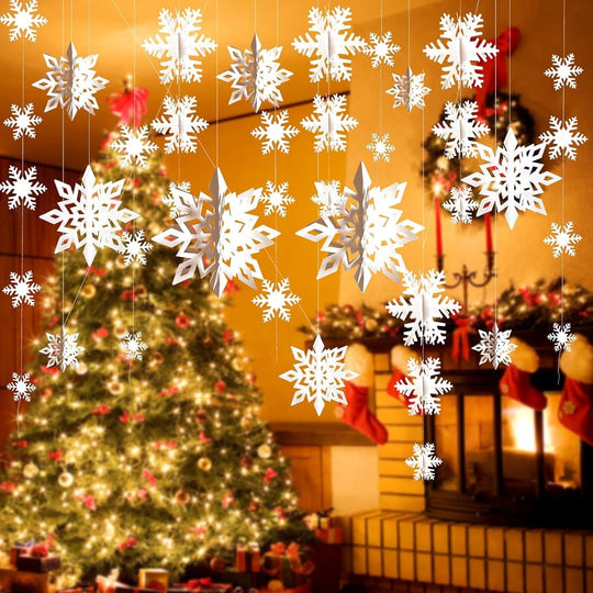 Talviset Juhlakoriste 3D Lumihiutaleet 4