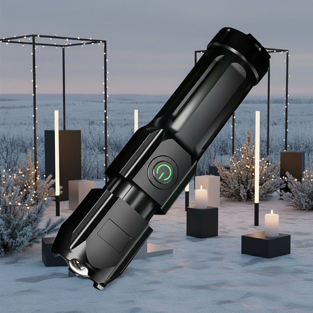 Tehokas LED-taskulamppu USB-latauksella ja zoom-toiminnolla 2