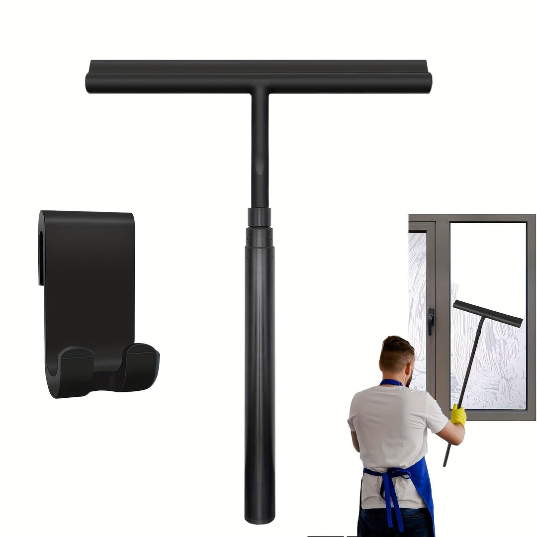Telescopic Shower Cleaner Adjustable Handle Aluminum Plastic Silicone 1