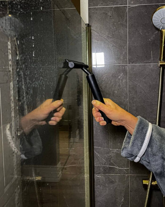 Telescopic Shower Cleaner Adjustable Handle Aluminum Plastic Silicone 4
