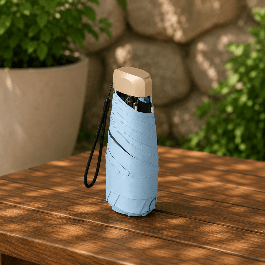 Ultrakevyt Mini Sateenvarjo Aurinko- ja Sadesuojalla 7