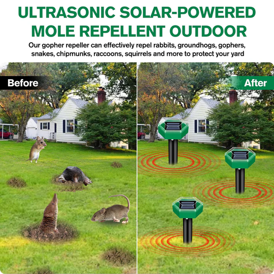 Ultrasonic Mole Repellent 4 Kappaleen Pakkaus 1