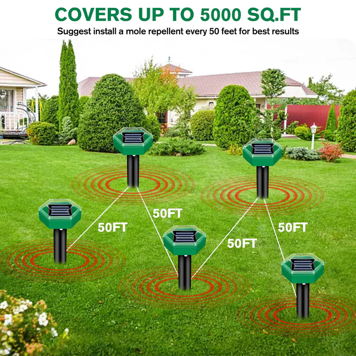 Ultrasonic Mole Repellent 4 Kappaleen Pakkaus 2