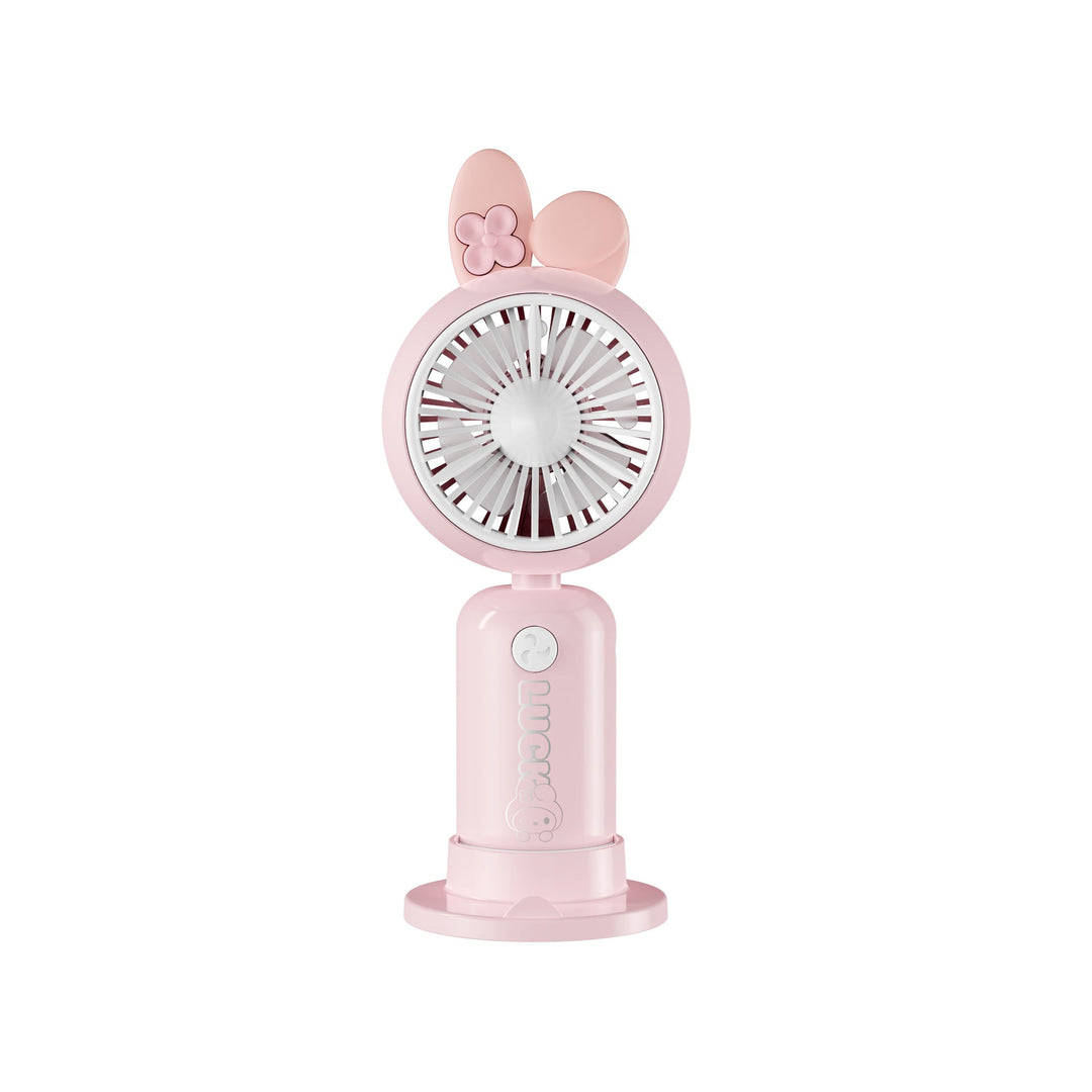 Unisex-kannettava USB-käsituuletin LED-valorengas ja karhunkorvat 2