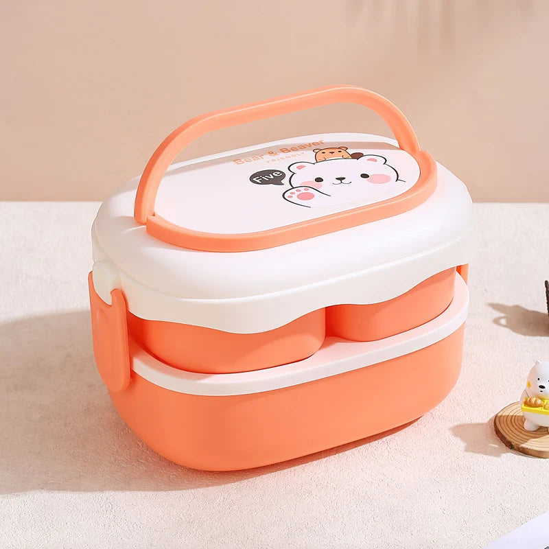 Unisex Bento-eväsrasia Karhu-teemalla Käytännöllinen Monilokeroinen 0