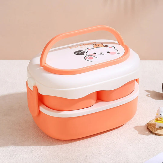 Unisex Bento-eväsrasia Karhu-teemalla Käytännöllinen Monilokeroinen 0