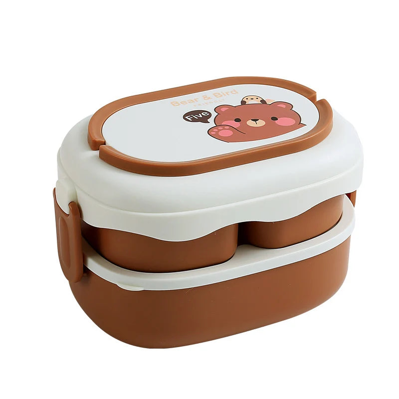 Unisex Bento-eväsrasia Karhu-teemalla Käytännöllinen Monilokeroinen 5