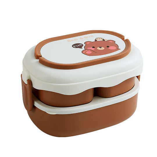 Unisex Bento-eväsrasia Karhu-teemalla Käytännöllinen Monilokeroinen 5