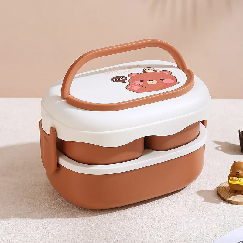 Unisex Bento-eväsrasia Karhu-teemalla Käytännöllinen Monilokeroinen 6