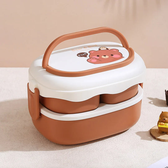 Unisex Bento-eväsrasia Karhu-teemalla Käytännöllinen Monilokeroinen 6
