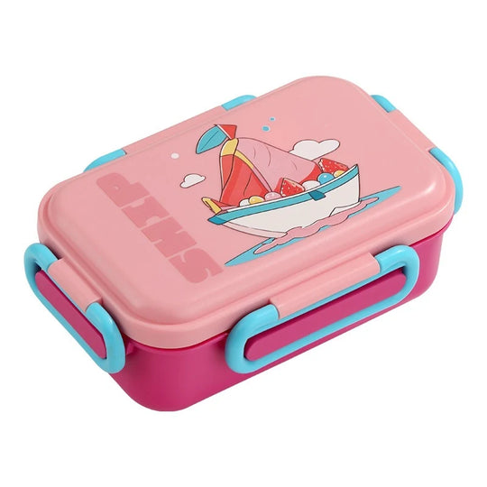 Unisex Bento-eväsrasia integroiduilla ruokailuvälineillä leikkisällä kuvituksella 5
