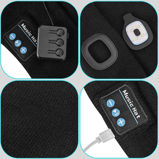 Unisex Bluetooth-pipo LED-valolla ja langattomilla kuulokkeilla 7