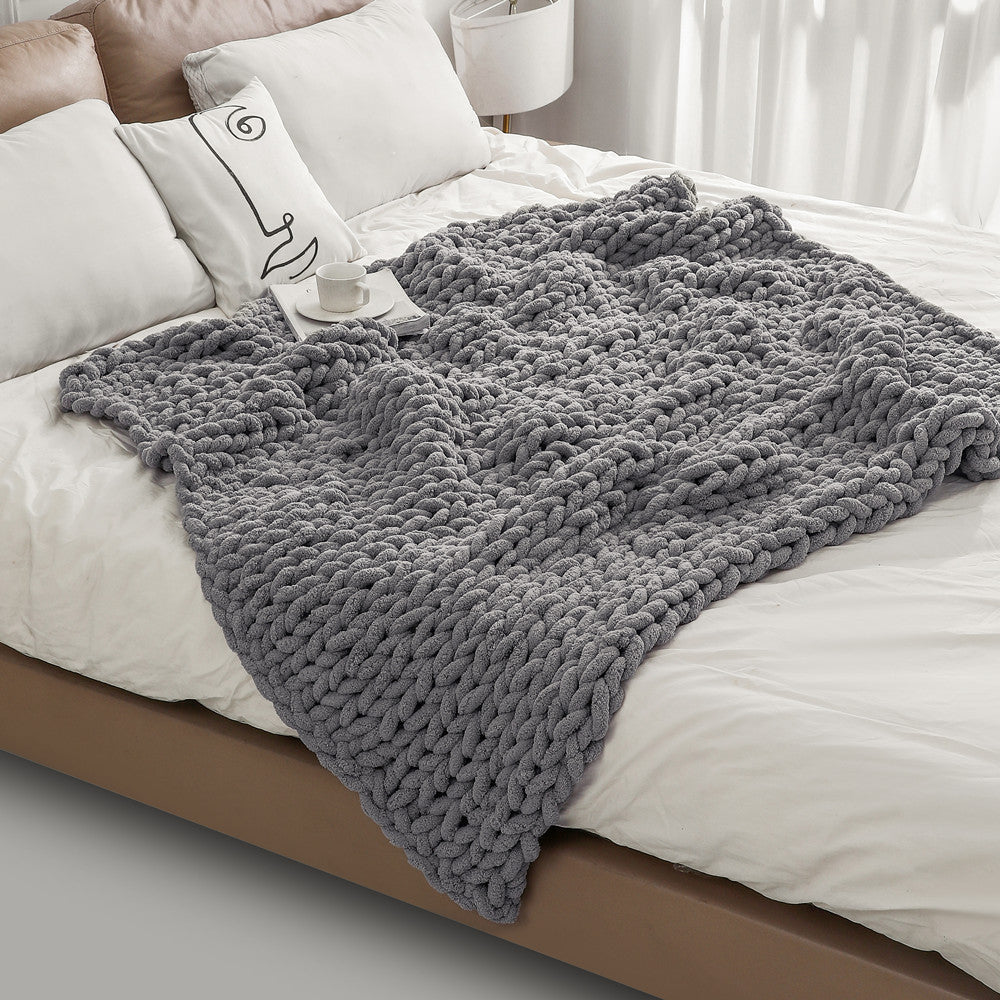 Unisex Chunky Neulottu Peitto Lämmin ja Tyylikäs 4