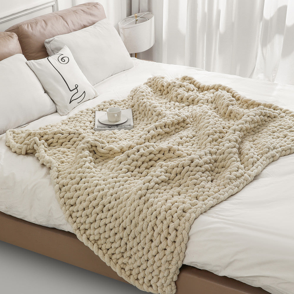 Unisex Chunky Neulottu Peitto Lämmin ja Tyylikäs 6
