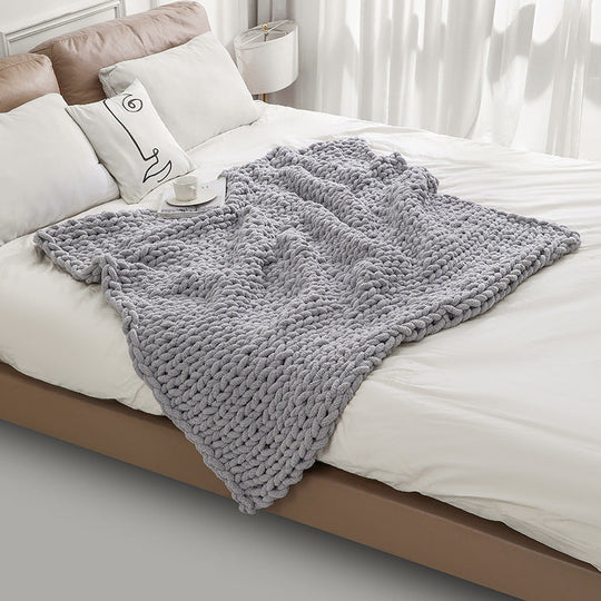 Unisex Chunky Neulottu Peitto Lämmin ja Tyylikäs 8