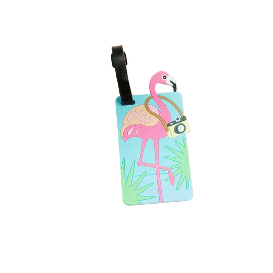 Unisex Flamingo-Patterned Luggage Tag 0