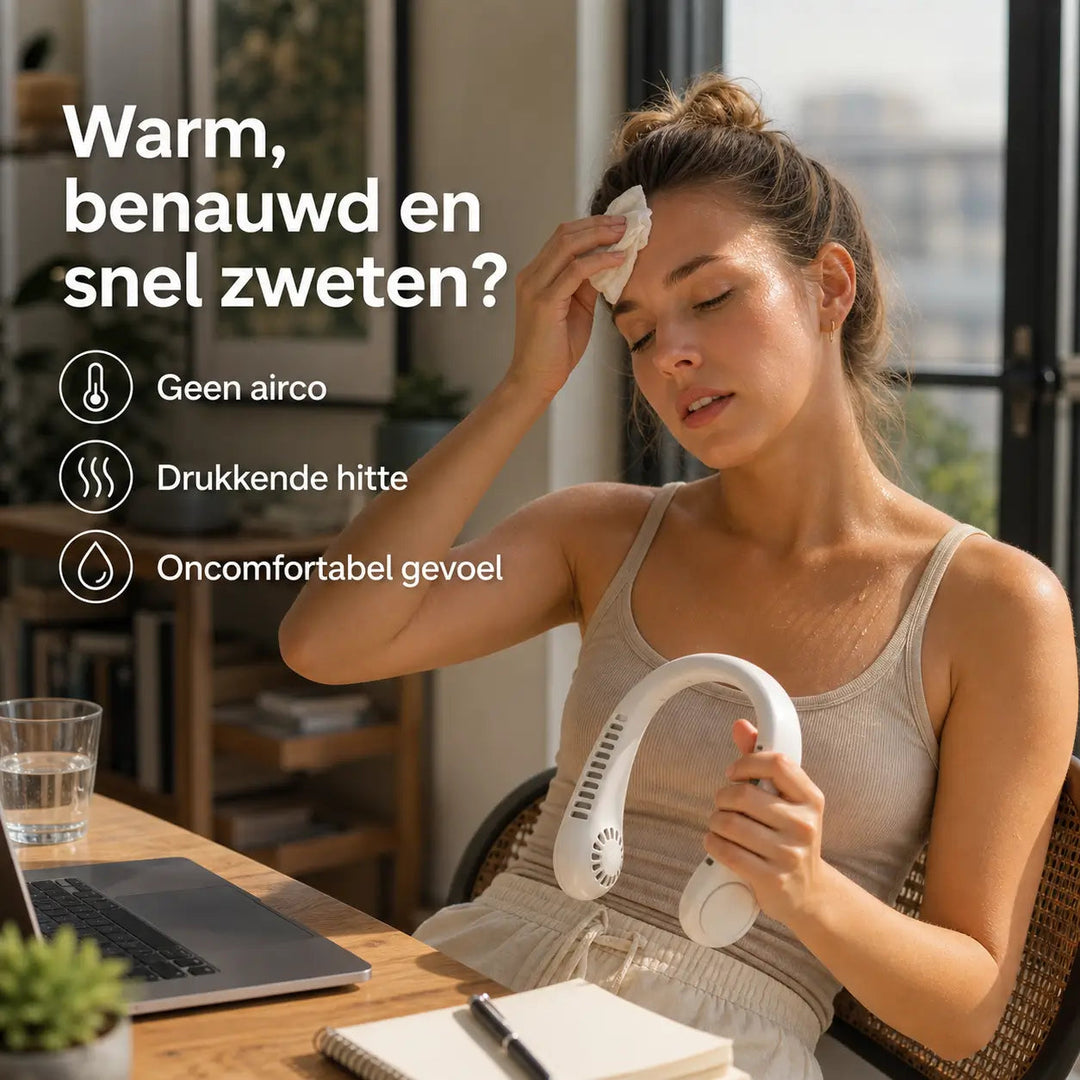 Unisex Kannettava Kaulatuuletin Säädettävillä Nopeuksilla 2