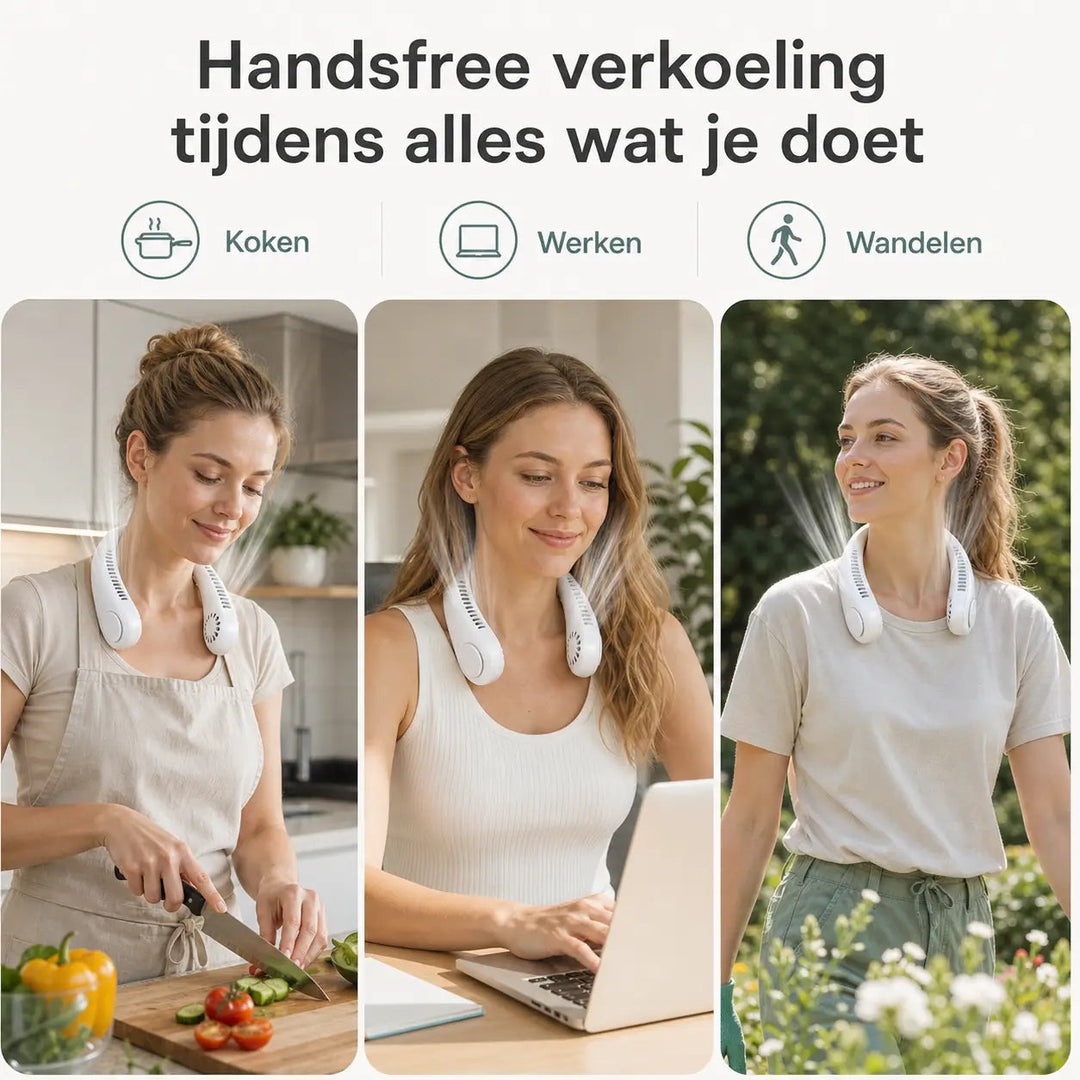 Unisex Kannettava Kaulatuuletin Säädettävillä Nopeuksilla 4