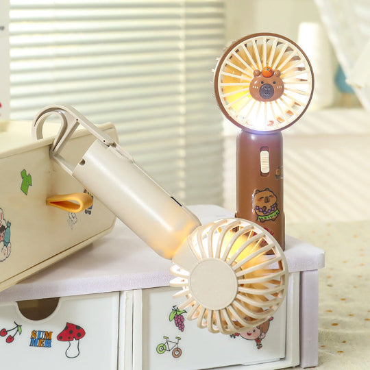 Unisex Kannettava USB-käsituuletin LED-valolla ja Pidikkeellä 2
