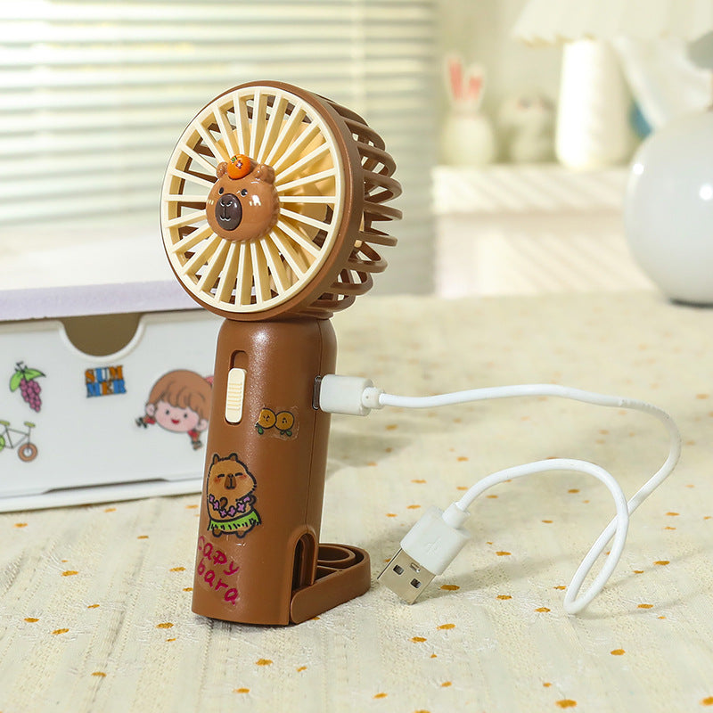 Unisex Kannettava USB-käsituuletin LED-valolla ja Pidikkeellä 5