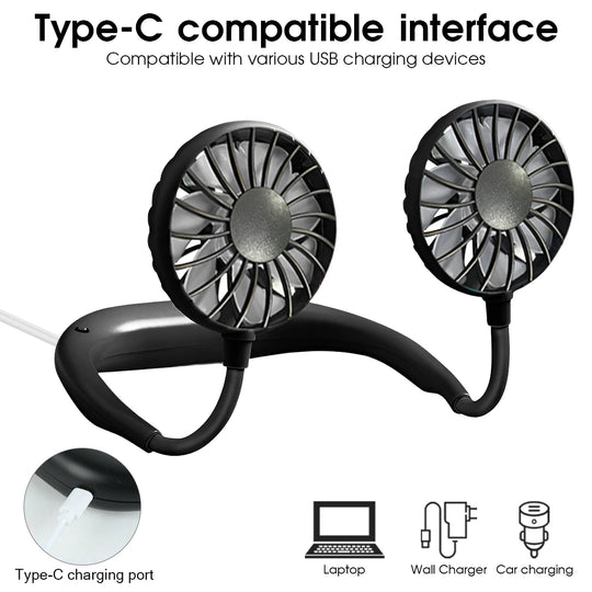 Unisex Kaulatuuletin Ladattava Handsfree Kolme Nopeutta 5