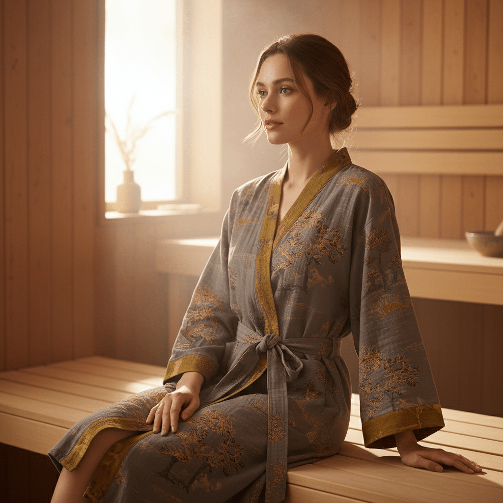 Unisex Kimono Kylpytakki Retro-tyylillä 8