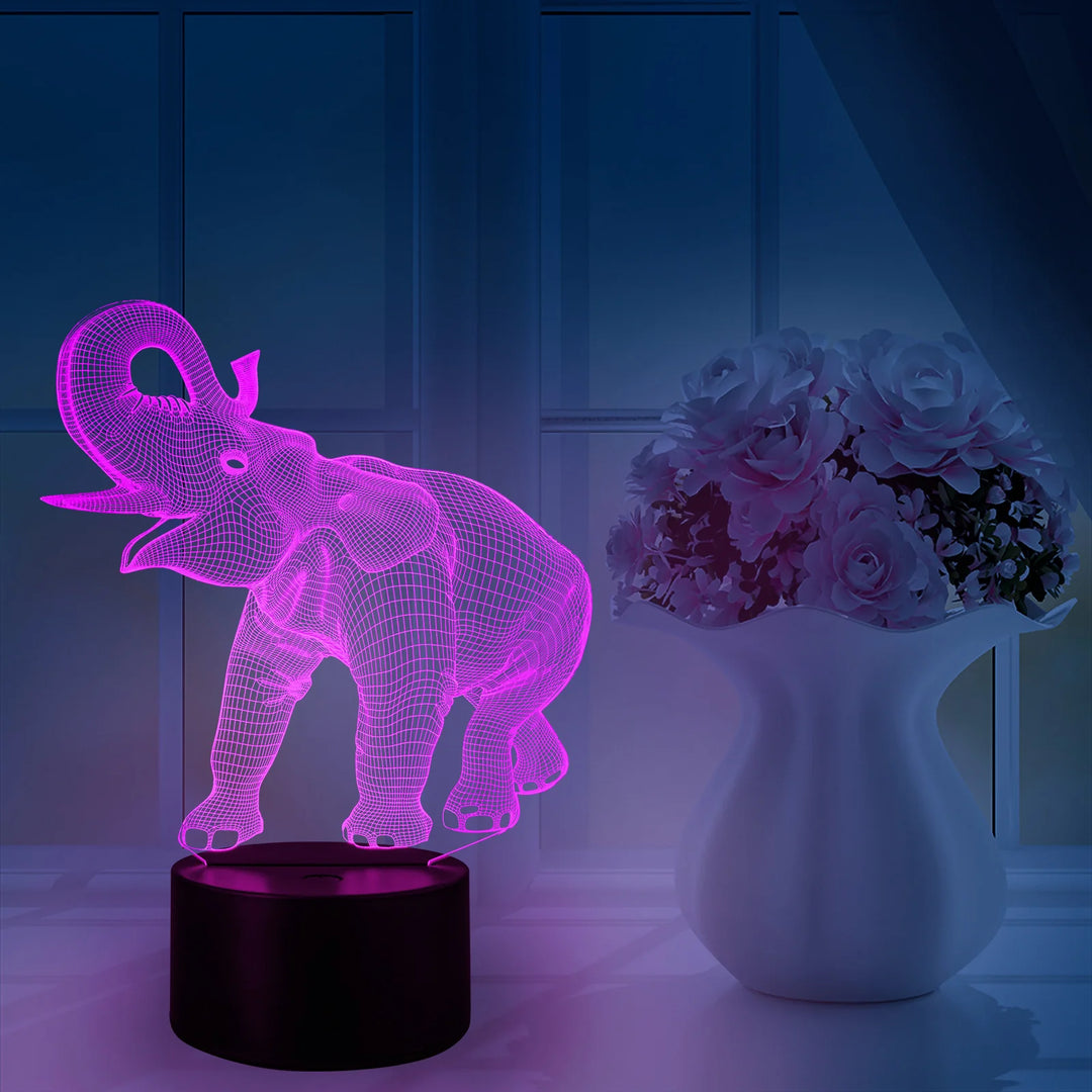 Unisex LED-yövalo norsun muotoilu kaukosäätimellä 1