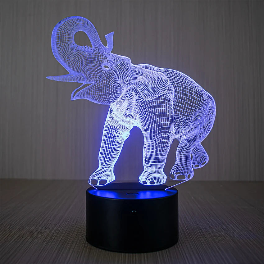 Unisex LED-yövalo norsun muotoilu kaukosäätimellä 2