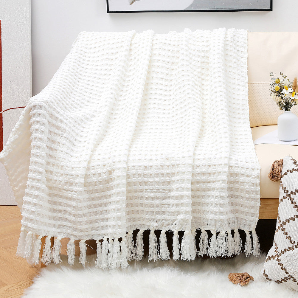 Unisex Lämmin Peitto Modernilla Kuvioinnilla ja Hapsureunoilla 10