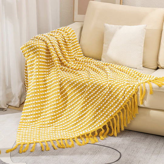 Unisex Lämmin Peitto Modernilla Kuvioinnilla ja Hapsureunoilla 11
