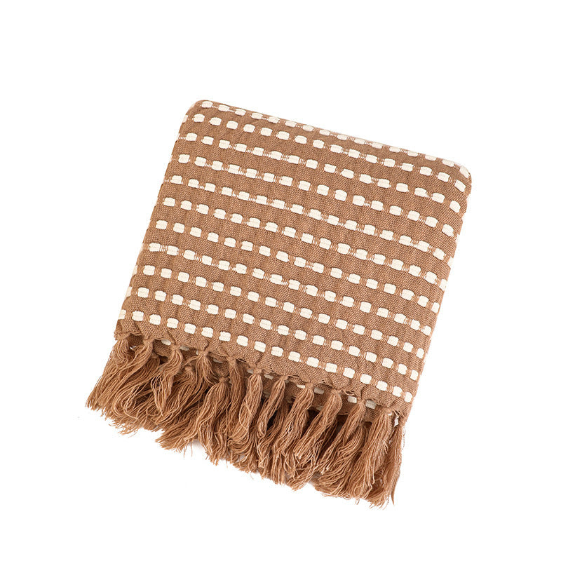 Unisex Lämmin Peitto Modernilla Kuvioinnilla ja Hapsureunoilla 5