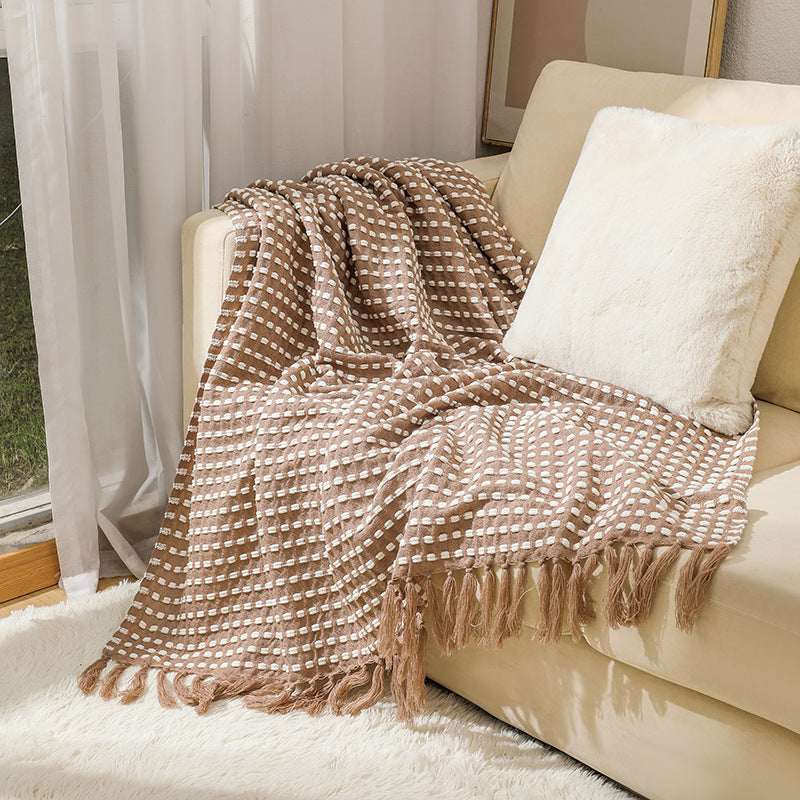 Unisex Lämmin Peitto Modernilla Kuvioinnilla ja Hapsureunoilla 6