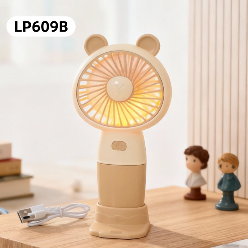 Unisex Minipöytätuuletin Ladattava USB-toiminnolla ja LED-tunnelmavalolla 5