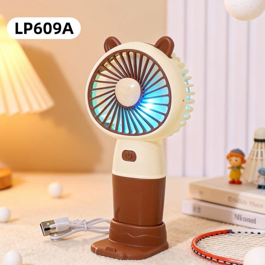 Unisex Minipöytätuuletin Ladattava USB-toiminnolla ja LED-tunnelmavalolla 7