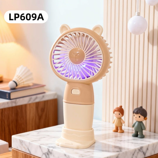Unisex Minipöytätuuletin Ladattava USB-toiminnolla ja LED-tunnelmavalolla 8