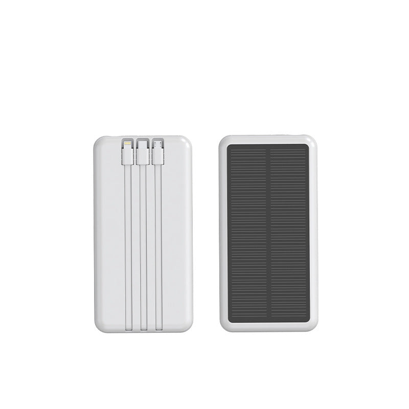 Unisex Powerbank Aurinkolatauksella ja Integroiduilla Kaapeleilla 0