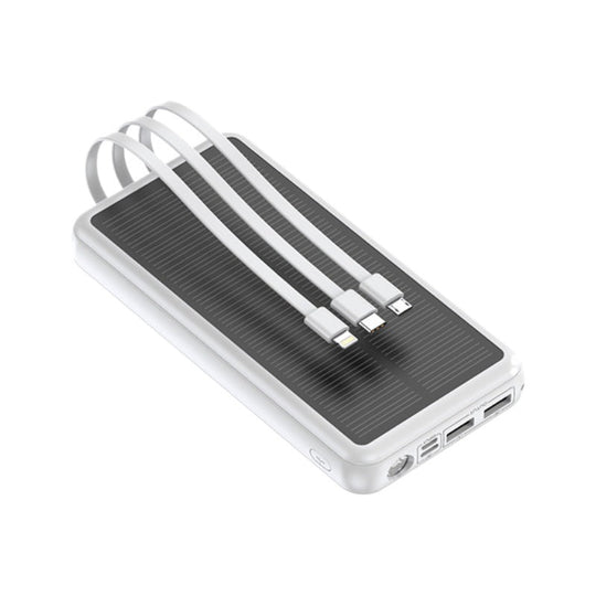 Unisex Powerbank Aurinkolatauksella ja Integroiduilla Kaapeleilla 1