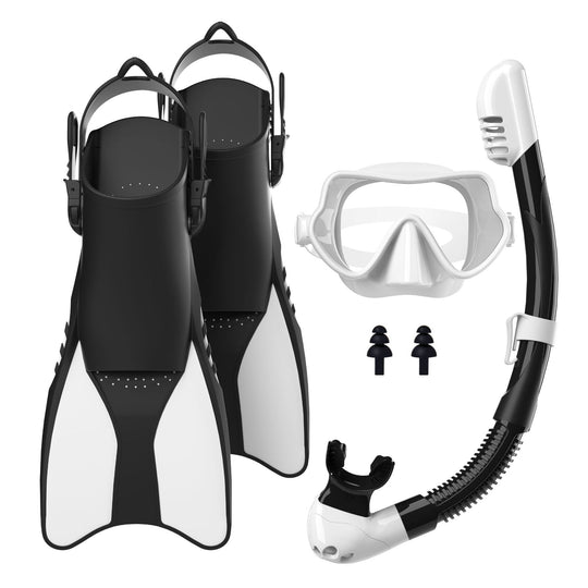 Unisex Snorkkelisarja Ergonomisella Sukellusnaamarilla ja Uimaevillä 1