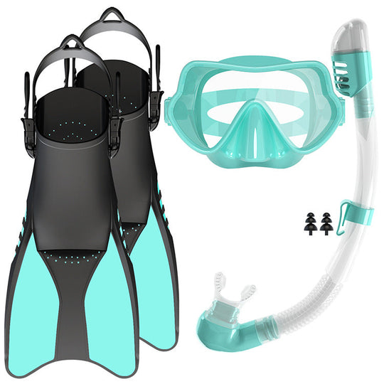 Unisex Snorkkelisarja Ergonomisella Sukellusnaamarilla ja Uimaevillä 10