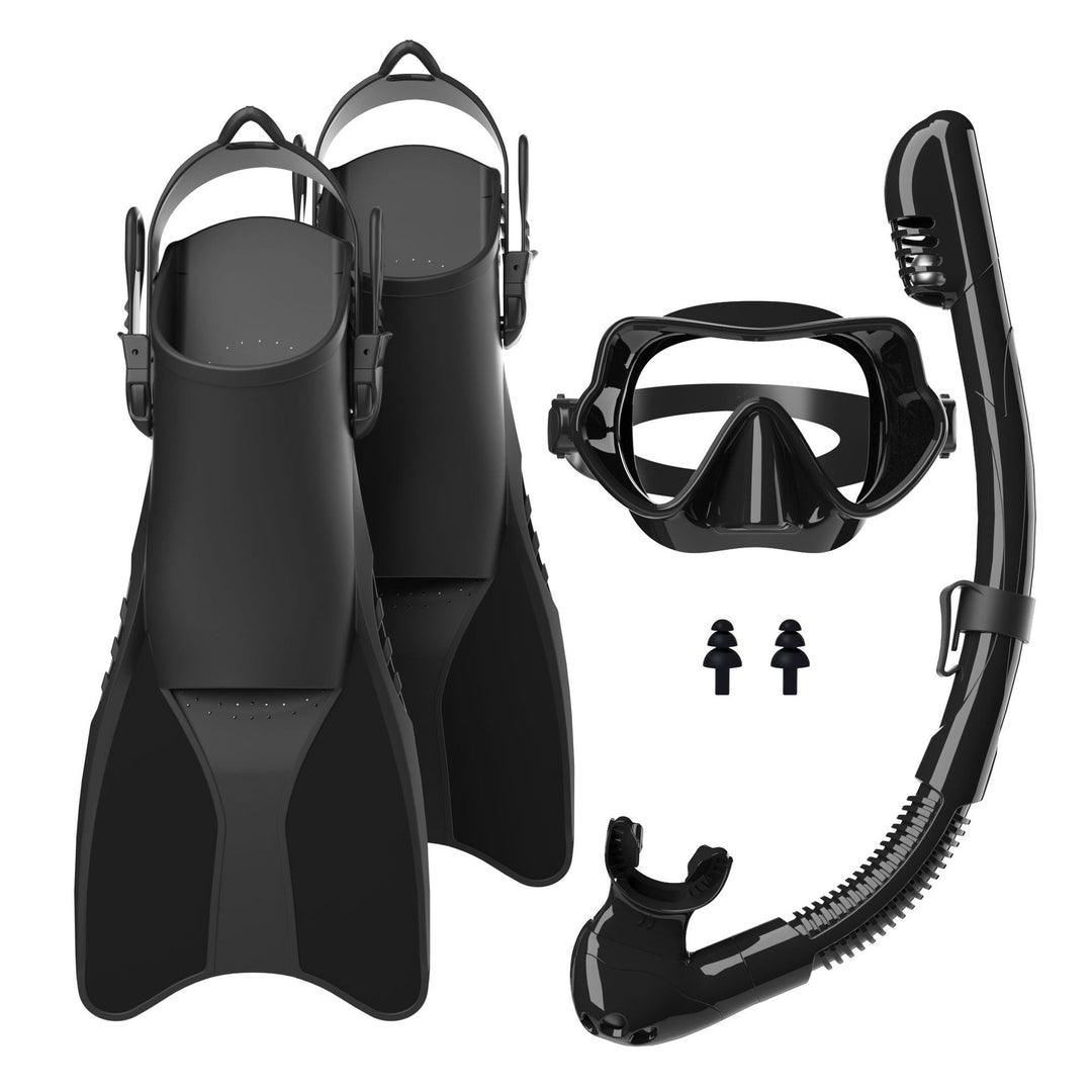 Unisex Snorkkelisarja Ergonomisella Sukellusnaamarilla ja Uimaevillä 2