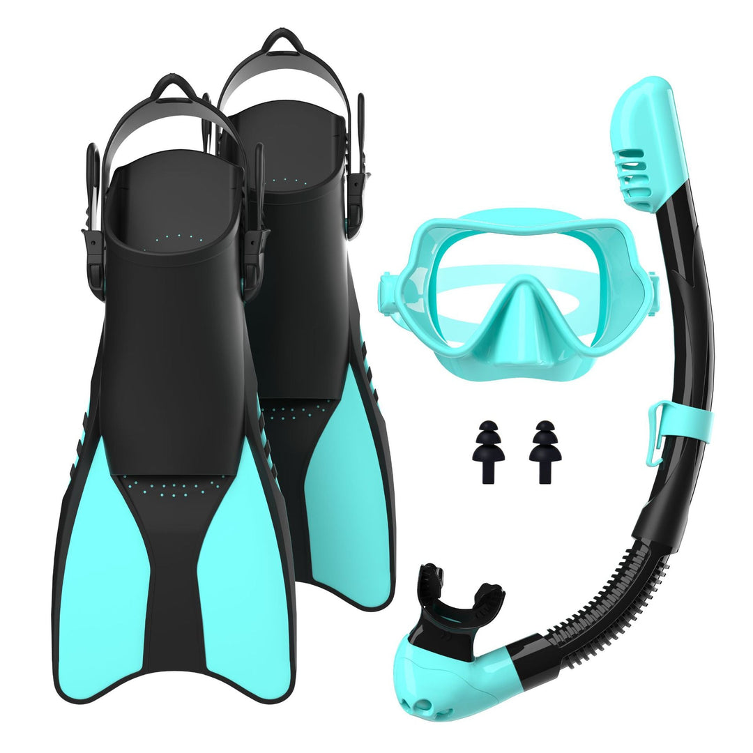 Unisex Snorkkelisarja Ergonomisella Sukellusnaamarilla ja Uimaevillä 3