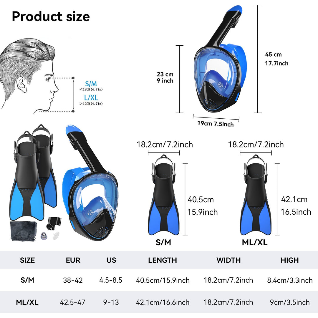 Unisex Snorkkelisarja Kokonaamarilla ja Evillä 2