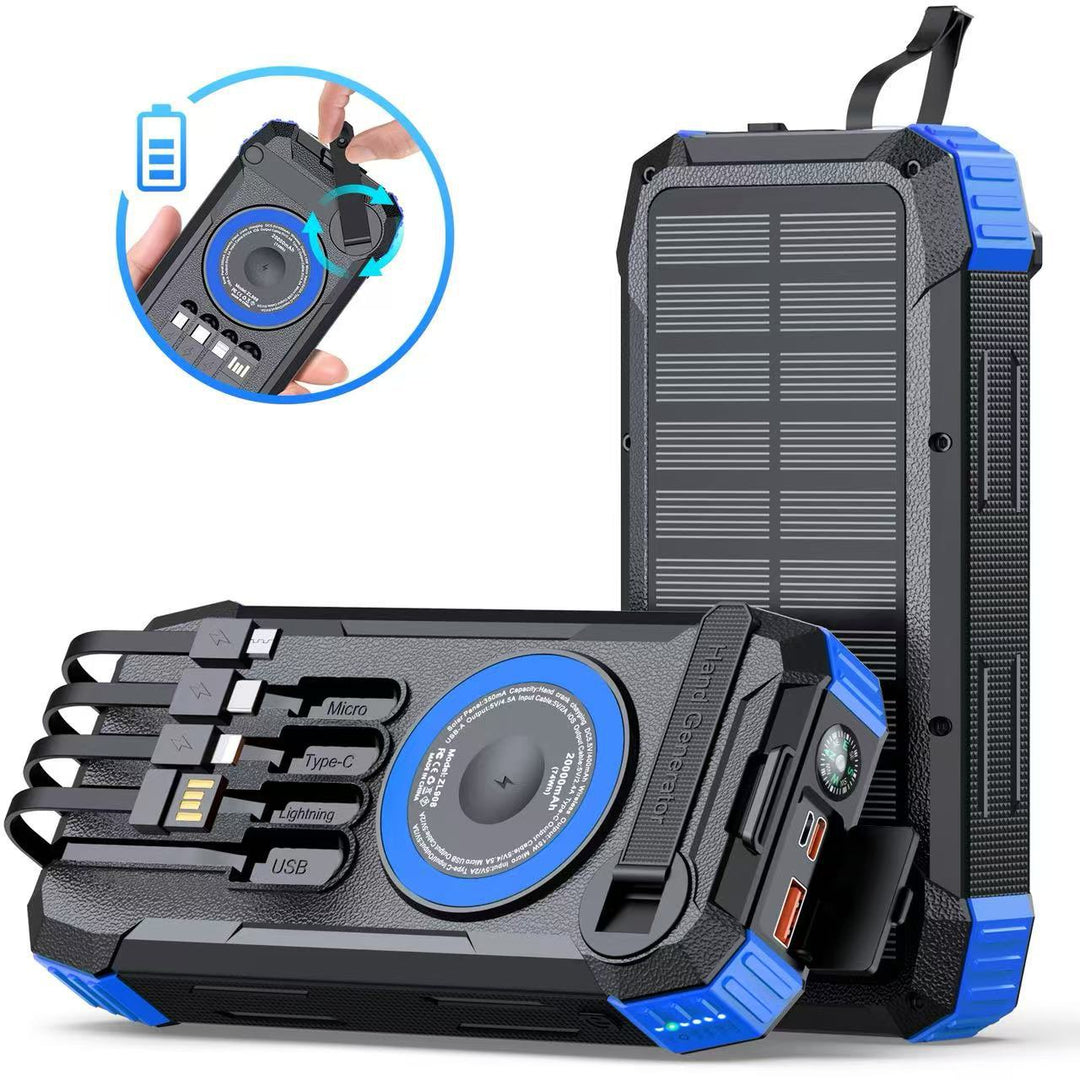 Unisex Solar Powerbank nopealla lataustoiminnolla ja kuljetuskahvalla 0