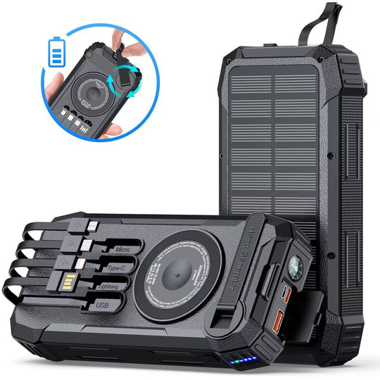 Unisex Solar Powerbank nopealla lataustoiminnolla ja kuljetuskahvalla 6