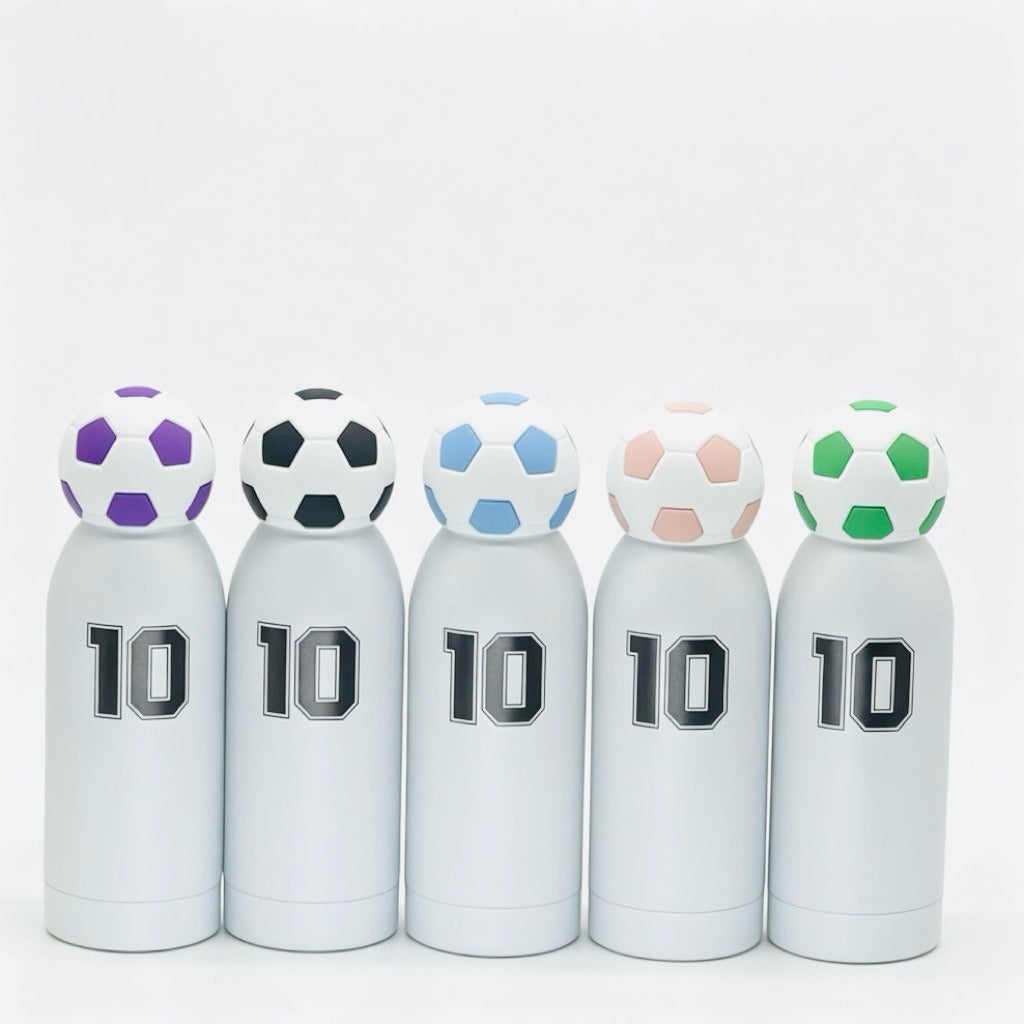 Unisex Sporty Water Bottle With Playful Football Cap 1