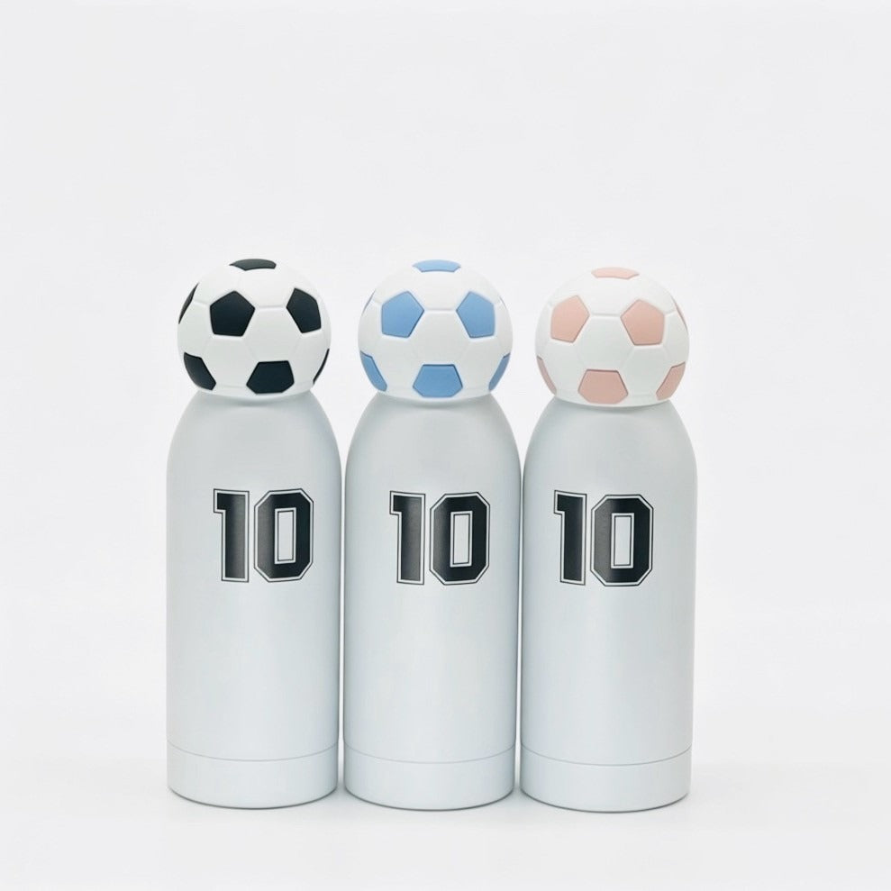 Unisex Sporty Water Bottle With Playful Football Cap 2