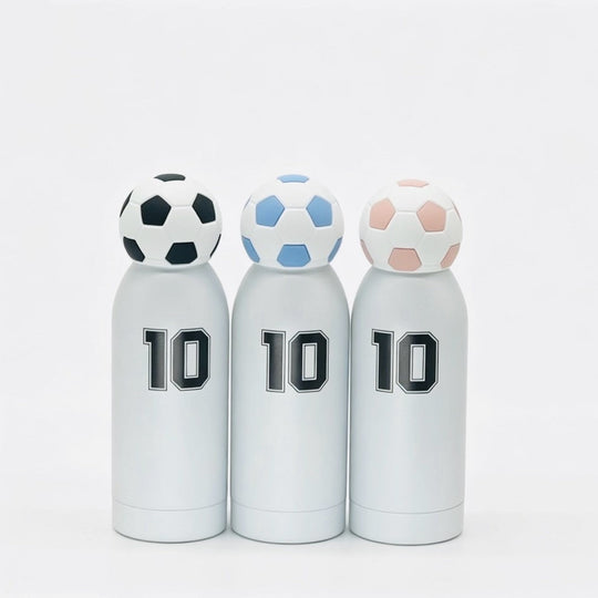 Unisex Sporty Water Bottle With Playful Football Cap 2